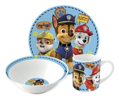 Paw Patrol Børneservice - Spisesæt i 3 dele til børn - Marshall, Chase og Rubble