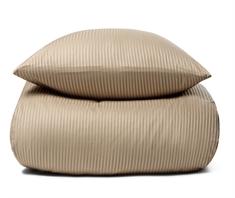 Sengetøj 200x220 cm - Beige, stribet sengetøj - 100% Egyptisk bomuld - Dobbelt dynebetræk