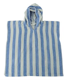 Badeponcho - Børnehåndklæde - Stribet blå - 60x120 cm - 100% Bomuld - Borg Living