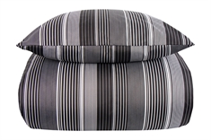 Sengetøj til dobbeltdyne 200x200 cm - Stripe sort sengesæt - In Style sengelinned i mikrofiber 