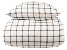 Sengetøj bæk og bølge dobbeltdyne 200x200 cm - Check grey sengesæt i krepp - By Night sengetøj