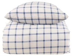 Sengetøj bæk og bølge dobbeltdyne 200x200 cm - Check blue sengesæt i krepp - By Night sengetøj