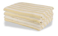 Strandhåndklæde - 100x200 cm - 100% Bomuld - Gult og hvide striber - Strand håndklæde - Nordstrand Home