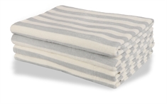 Strandhåndklæde - 100x200 cm - 100% Bomuld - Grå og hvide striber - Strand håndklæde - Nordstrand Home