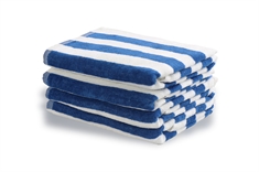 Stribet håndklæde - 50x100 cm - 100% Bomuld - Blåt og hvidt - Håndklæde med striber - Nordstrand Home 