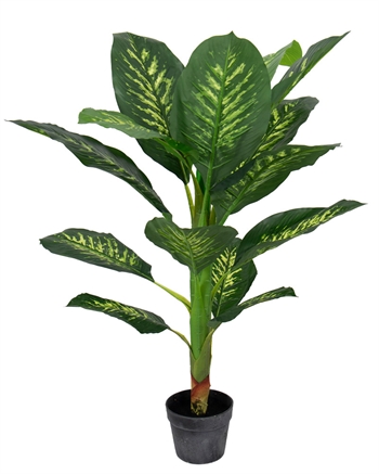 Kunstig plante 90 cm høj - Dieffenbachia Tropic Snow med flotte store blade